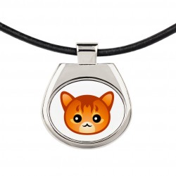 Eine Halskette mit einer Somali-Katze. Eine neue Kollektion mit der süßen Art-Dog Katze