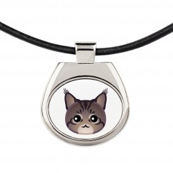 Un collar con un gato de Maine Coon. Una nueva colección con el lindo gato Art-Dog
