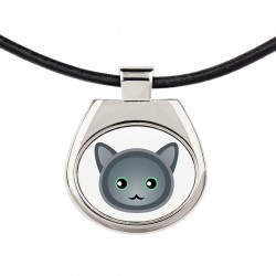Una collana con un gatto del Nebelung. Una nuova collezione con il simpatico gatto Art-Dog