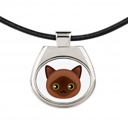 Una collana con un gatto del Burmese. Una nuova collezione con il simpatico gatto Art-Dog