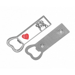 Bouvier bernois- Décapsuleur en métal avec un aimant sur réfrigérateur avec une image de chien.