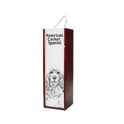 Cocker spaniel americano - Caja de vino con una imagen de perro.