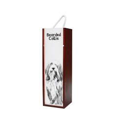 Bearded Collie - Wein-Schachtel mit dem Bild eines Hundes.
