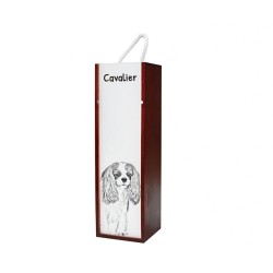 Cavalier King Charles Spaniel - Wine box with an image of a dog.