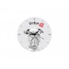 Griffon bruxellois - L'horloge en MDF avec l'image d'un chien.