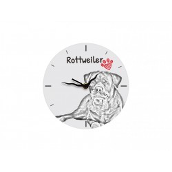 Rottweiler - Reloj de pie de tablero DM con una imagen de perro.