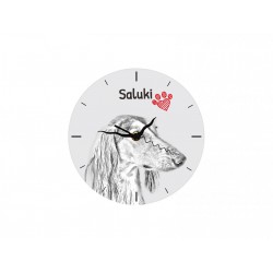 Saluki - Free standing clock, made of MDF board, with an image of a dog.