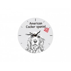 American Cocker Spaniel - Stehende Uhr mit MDF mit dem Bild eines Hundes.