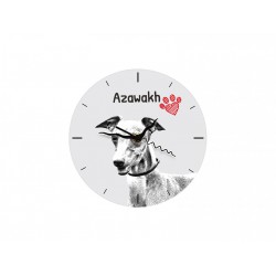 Azawakh - Stehende Uhr mit MDF mit dem Bild eines Hundes.