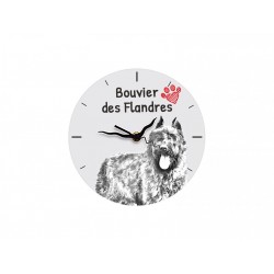 Flandres Cattle Dog - Free standing clock, made of MDF board, with an image of a dog.