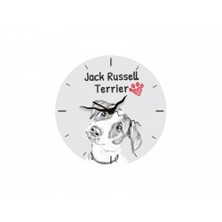 Jack Russell Terrier - Free standing clock, made of MDF board, with an image of a dog.
