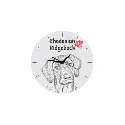 Rhodesian Ridgeback - Free standing clock, made of MDF board, with an image of a dog.