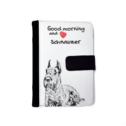 Schnauzer - Notebook with the calendar of eco-leather with an image of a dog.