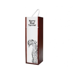 Kerry Blue Terrier - Caja de vino con una imagen de perro.