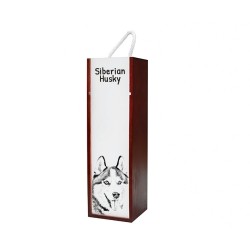 Siberian Husky - Wine box with an image of a dog.