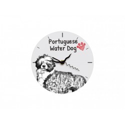 Romagna Water Dog - Free standing clock, made of MDF board, with an image of a dog.