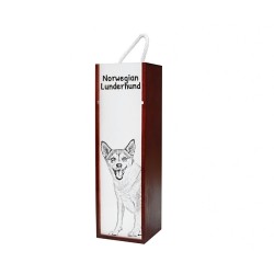 Norwegian Lundehund - Wine box with an image of a dog.
