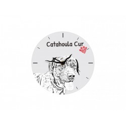Catahoula Cur - Free standing clock, made of MDF board, with an image of a dog.