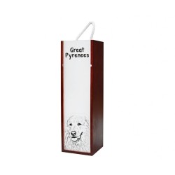 Great Pyrenees - Wine box with an image of a dog.