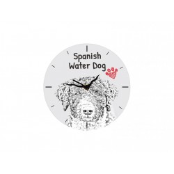 Spanish Water Dog - Free standing clock, made of MDF board, with an image of a dog.