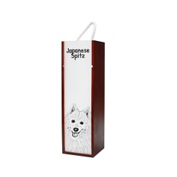 Japanese Spitz - Wine box with an image of a dog.