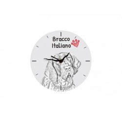 Bracco Italiano - Free standing clock, made of MDF board, with an image of a dog.