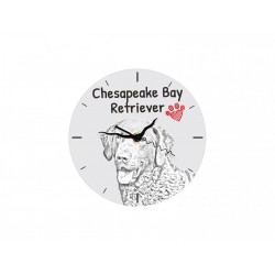Chesapeake Bay retriever - Free standing clock, made of MDF board, with an image of a dog.