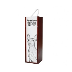 American Hairless Terrier - Wine box with an image of a dog.