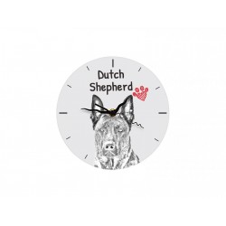 Dutch Shepherd Dog - Free standing clock, made of MDF board, with an image of a dog.