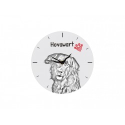 Hovawart - Free standing clock, made of MDF board, with an image of a dog.