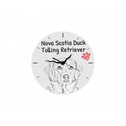 Nova Scotia duck tolling retriever - Free standing clock, made of MDF board, with an image of a dog.