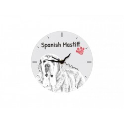 Mastif Hiszpański - stojący zegar z wizerunkiem psa, wykonany z płyty MDF