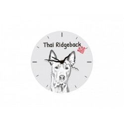 Chien thaïlandais à crête dorsale - L'horloge en MDF avec l'image d'un chien.