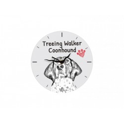Treeing walker coonhound - Free standing clock, made of MDF board, with an image of a dog.