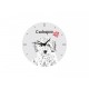 Cockapoo - stojący zegar z wizerunkiem psa, wykonany z płyty MDF