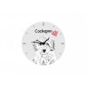 Cockapoo - stojący zegar z wizerunkiem psa, wykonany z płyty MDF