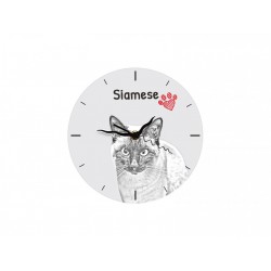Gato siamés - Reloj de pie de tablero DM con una imagen de gato.