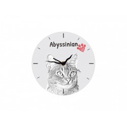 Abessinierkatze - Stehende Uhr mit MDF mit dem Bild eines Katzes.