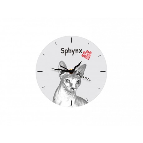 Stehende Uhr mit MDF mit dem Bild eines Katzes. 