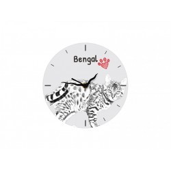 Bengala - Reloj de pie de tablero DM con una imagen de gato.