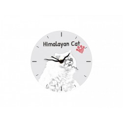 Himalayan cat - Free standing clock, made of MDF board, with an image of a cat.