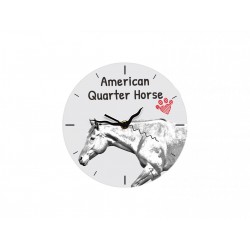 Quarter horse - L'horloge en MDF avec l'image d'un cheval.