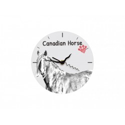 Free standing MDF floor clock with an image of a horse. 