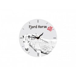 Fjord (cheval) - Reloj de pie de tablero DM con una imagen de caballo.
