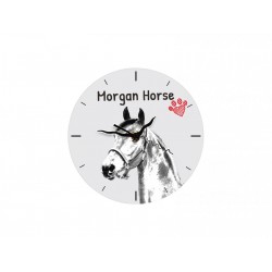Morgan - L'horloge en MDF avec l'image d'un cheval.