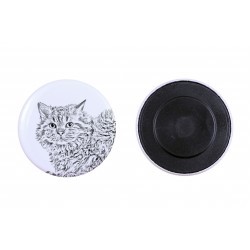 Magnet mit einem Katze - Selkirk Rex longhaired