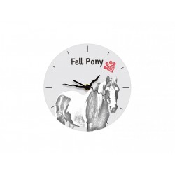 Fell pony - Free standing clock, made of MDF board, with an image of a horse.