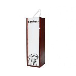 Boholmer - Wein-Schachtel mit dem Bild eines Hundes.