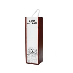 Coton de Tuléar - Boîte pour le vin avec l'image d'un chien.
