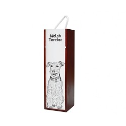 Welsh Terrier - Boîte pour le vin avec l'image d'un chien.